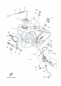 YZ250 (B9UA) drawing FUEL TANK