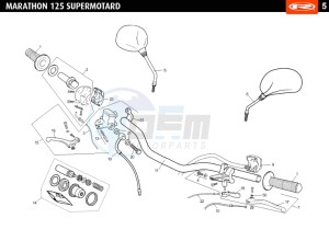 MARATHON-125-SM-RED drawing HANDLEBAR - CONTROLS