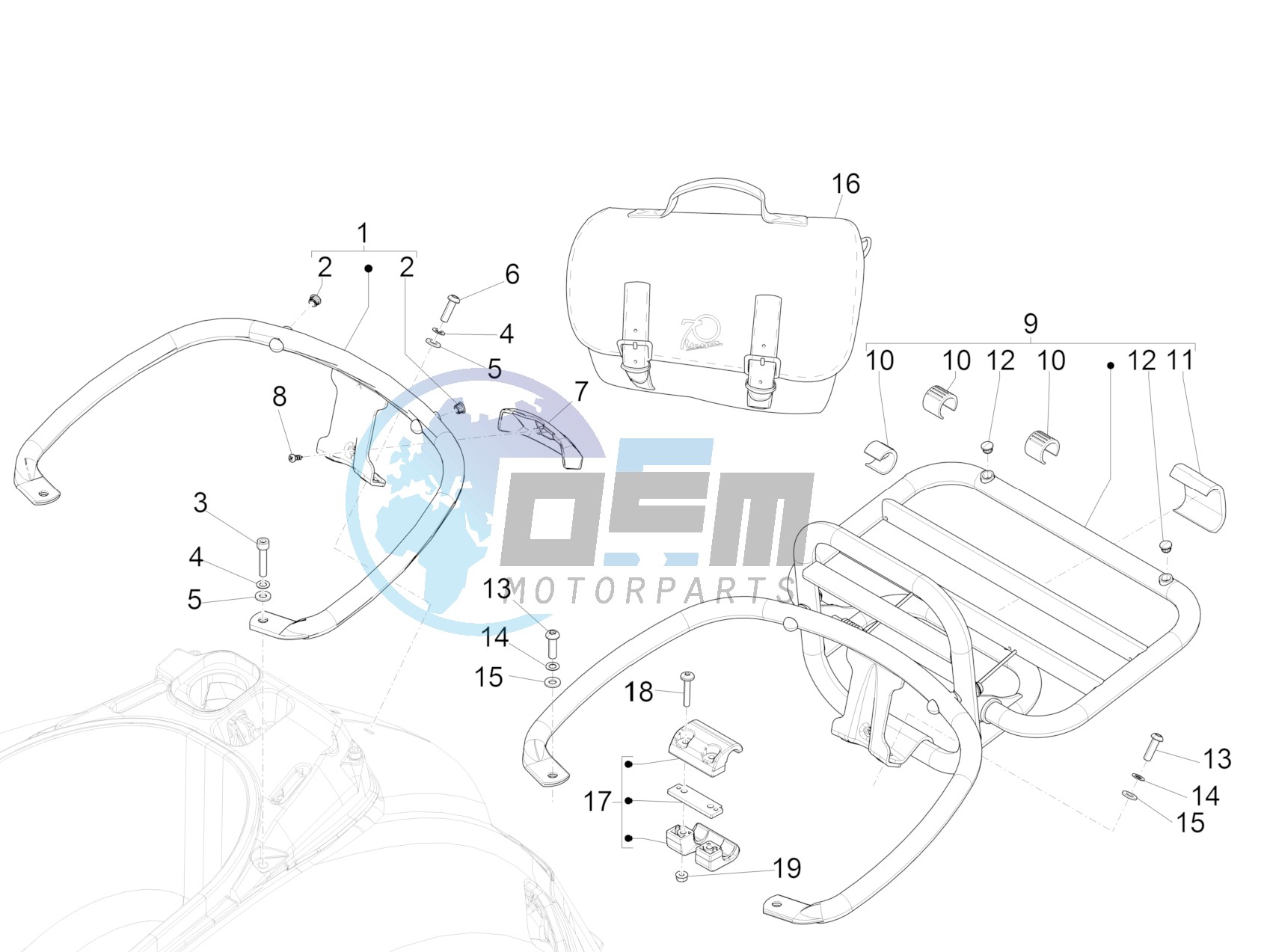 Rear luggage rack