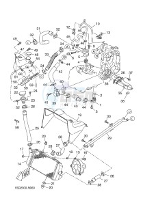 YP400R X-MAX 400 X-MAX (1SDB 1SDB 1SDB) drawing RADIATOR & HOSE