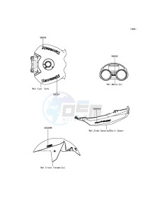 ZZR1400 ABS ZX1400FFF FR GB XX (EU ME A(FRICA) drawing Decals(Green)(Gray)