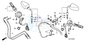 CB600F9 Europe Direct - (ED / 25K) drawing HANDLE LEVER/SWITCH/ CABLE