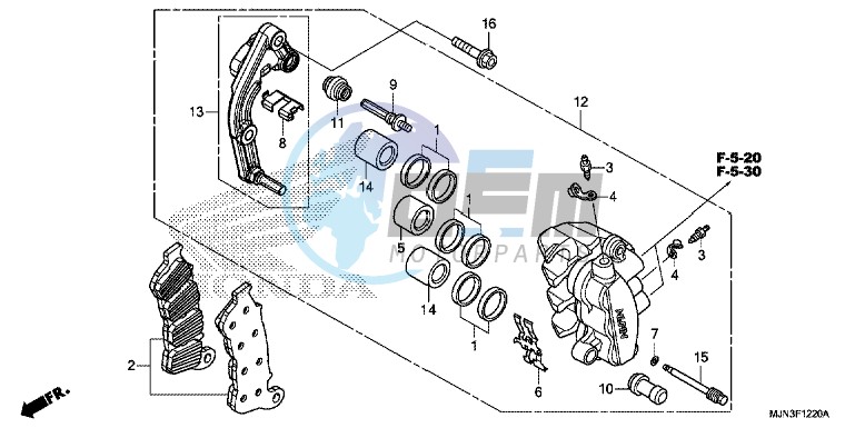 LEFT FRONT BRAKE CALIPER