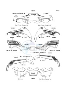 KVF650 4x4 KVF650D9F EU GB drawing Decals(W.Green)(EU,UK)