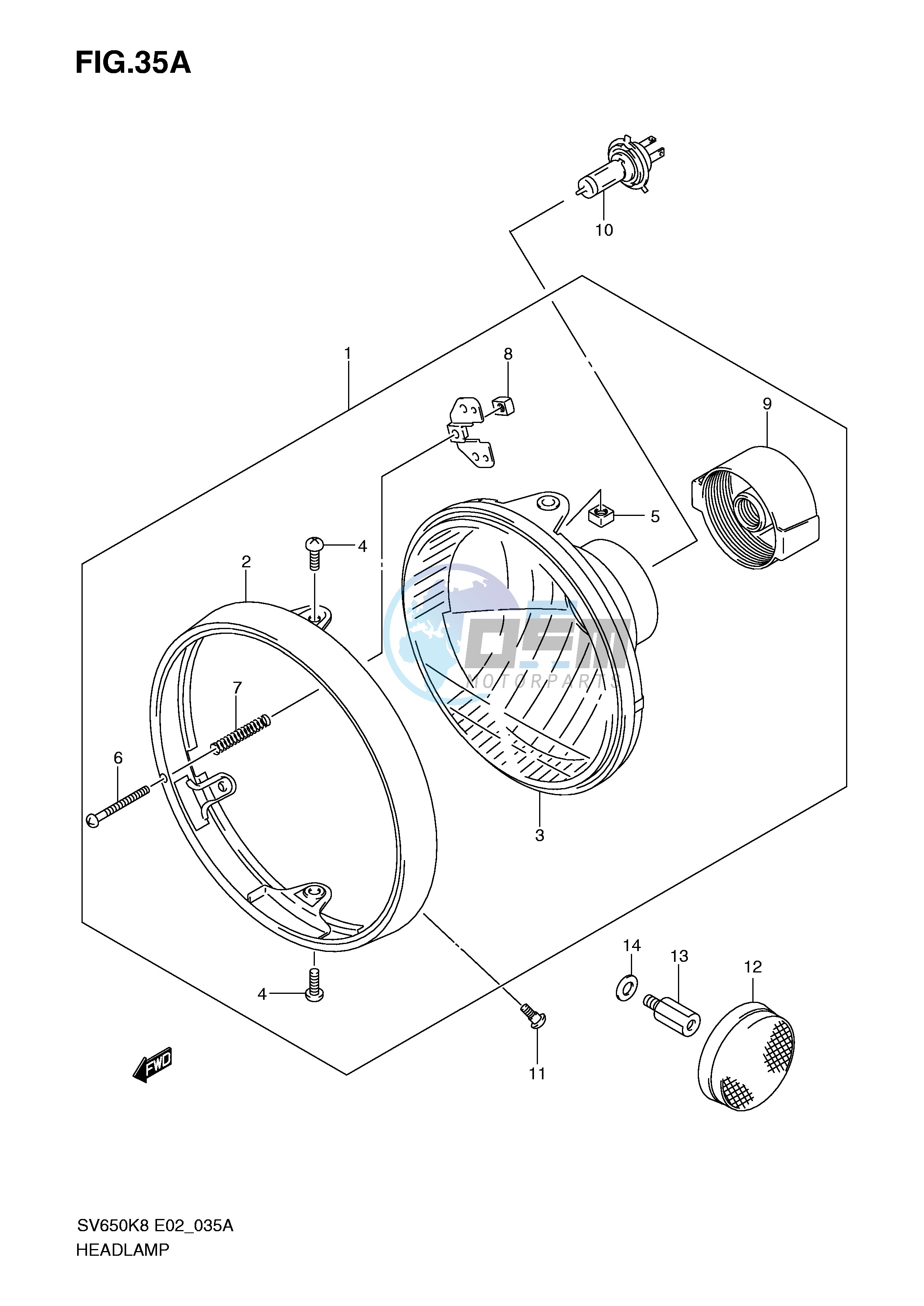 HEADLAMP (SV650K9 AK9 E24)