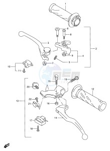 GSX-R750 (E2) drawing HANDLE LEVER (MODEL T V)