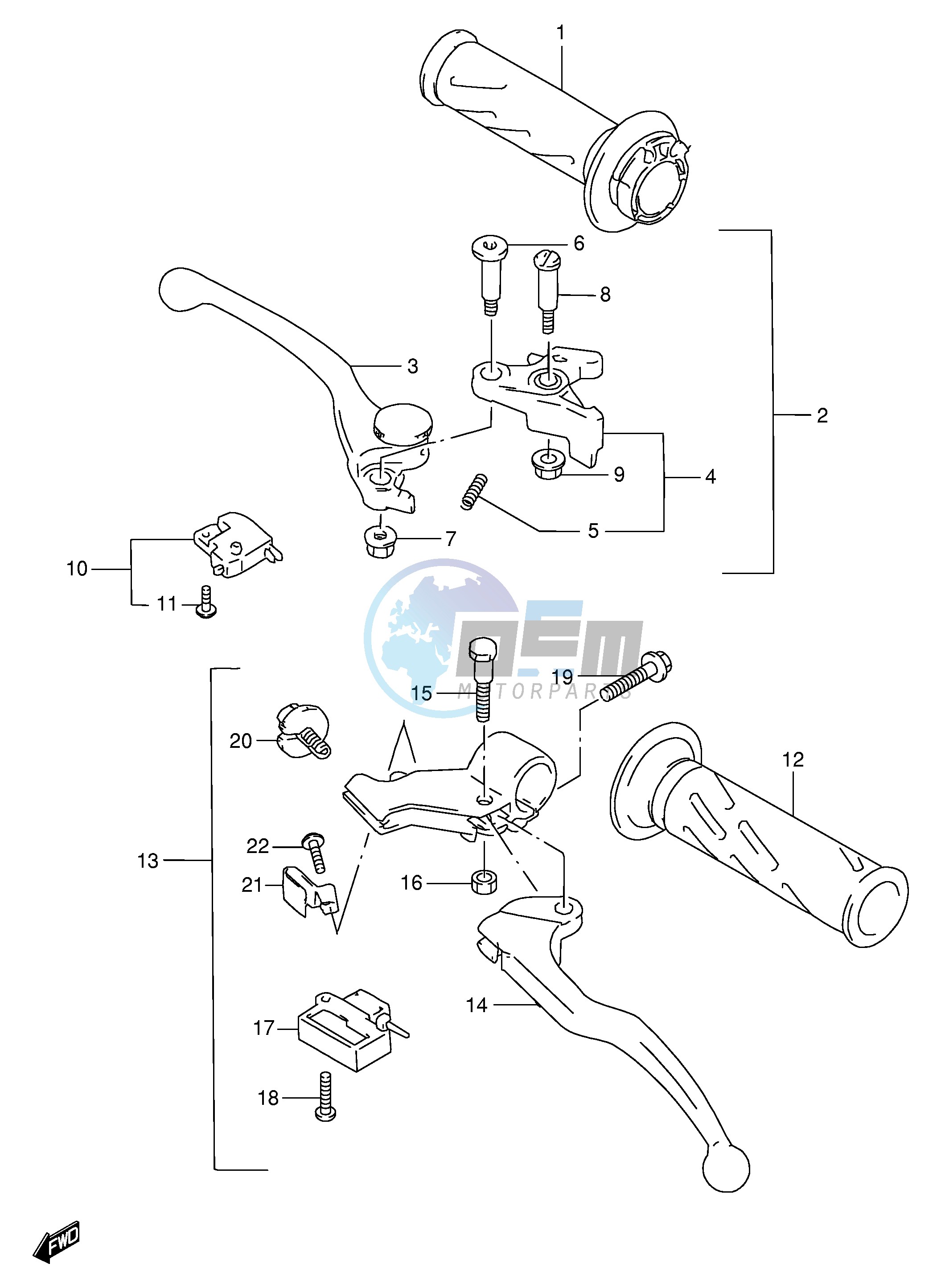 HANDLE LEVER (MODEL T V)