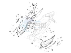 Medley 150 4T ie ABS (APAC) drawing Central cover - Footrests