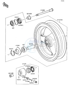 ZX 750 H [NINJA ZX-7] (H2) [NINJA ZX-7] drawing FRONT WHEEL