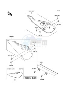 KLX110 KLX110A8F EU drawing Side Covers/Chain Cover