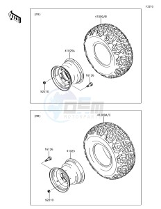 MULE SX 4x4 KAF400HHF EU drawing Tires