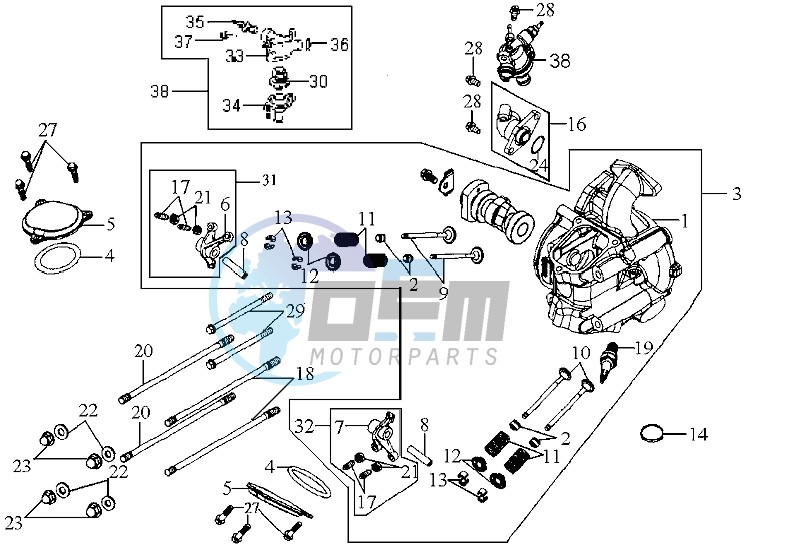 CYLINDER HEAD CPL   / THERMOSTAT