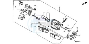 CR80RB drawing REAR BRAKE CALIPER