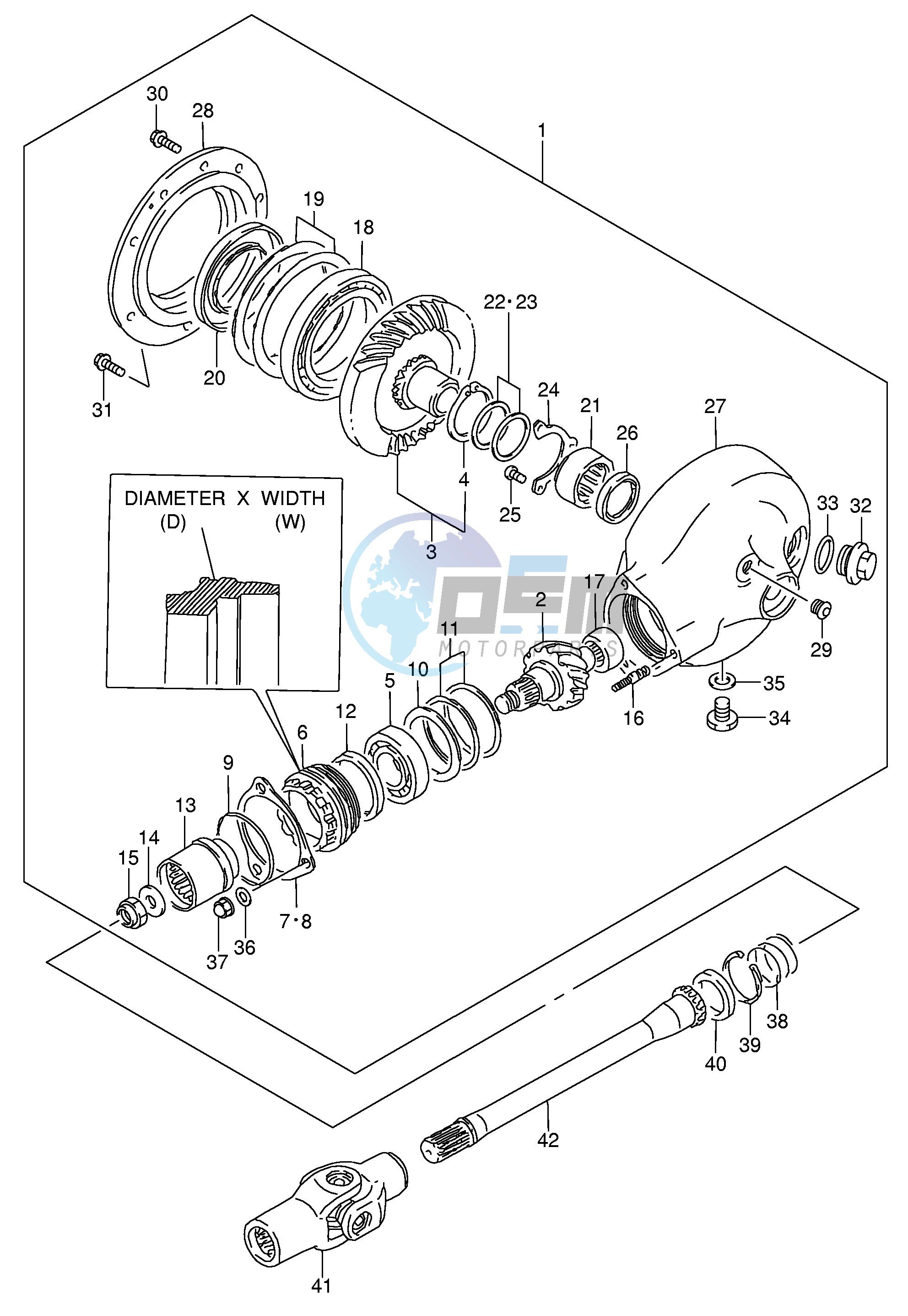 PROPELLER SHAFT FINAL DRIVE GEAR