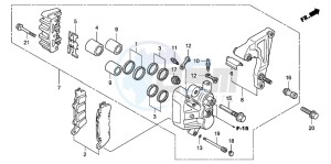 GL1800 drawing REAR BRAKE CALIPER