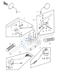 KZ 1000 D [Z1R] (D3) [Z1R] drawing HANDLEBAR -- 80 D3- -