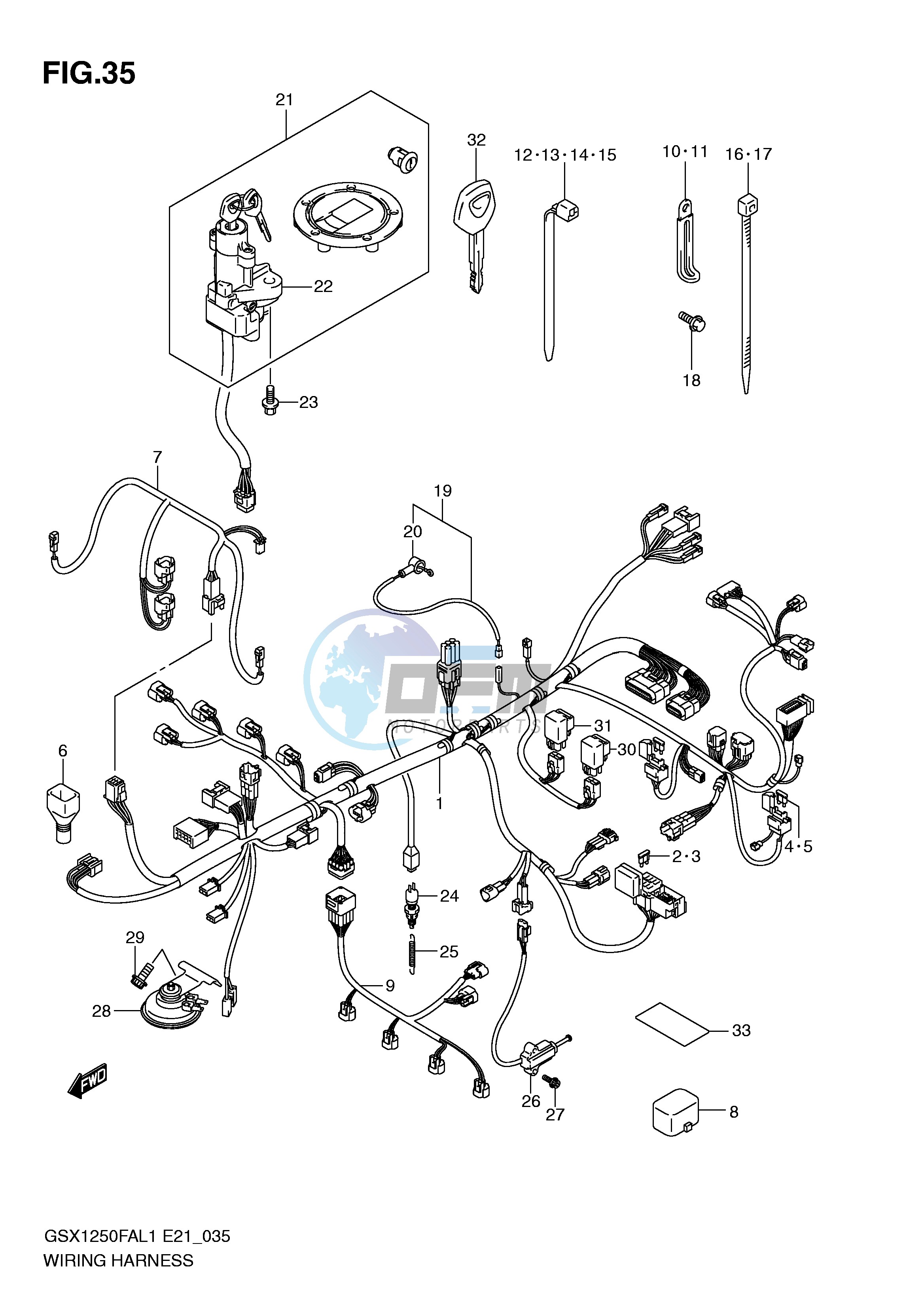 WIRING HARNESS (GSX1250FAL1 E21)