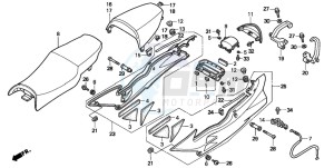 VFR750F drawing SEAT/REAR COWL (VFR750FR/FS/FT/FV)