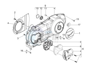 GT 250 ie 60 deg (Euro 3) UK drawing Crankcase cover and cooling