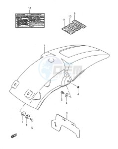 RM250 (E28) drawing REAR FENDER (MODEL K L M)