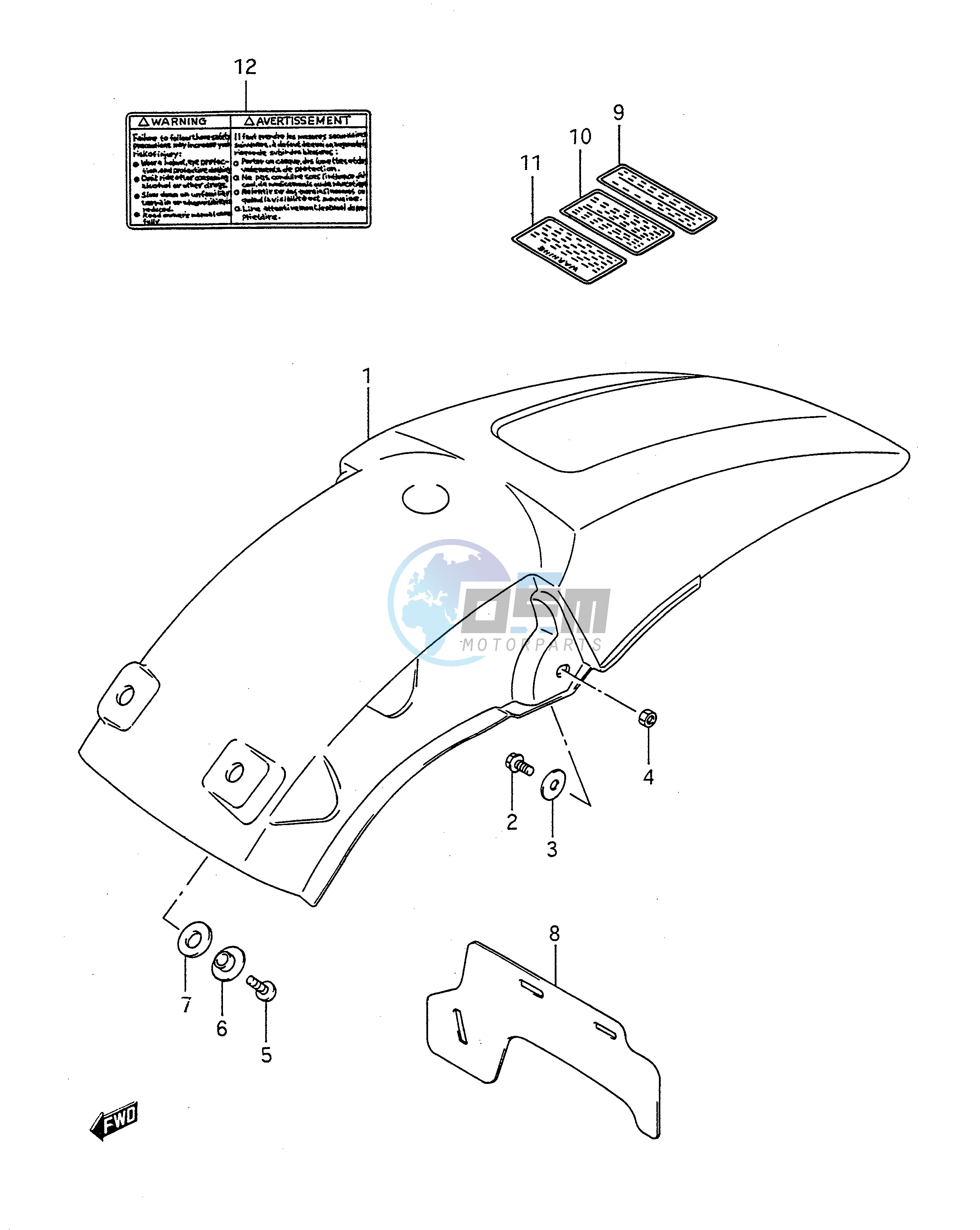 REAR FENDER (MODEL K L M)