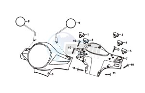 FIDDLE II 50 45KMH (L8) EU EURO4 drawing HEADLIGHT COVER / MIRRORS /  SWITCHES