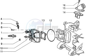 NRG 50 MC3 drawing Cylinder head - Induction pipe (Vehicle with rear hub brake)