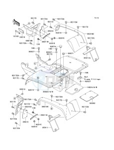 KLF 300 [BAYOU 300] (B15-B17) [BAYOU 300] drawing REAR FENDER-- S- -