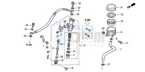 CBR600F drawing REAR BRAKE MASTER CYLINDER