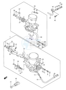 TL1000S (E2) drawing THROTTLE BODY (MODEL W X Y K1)