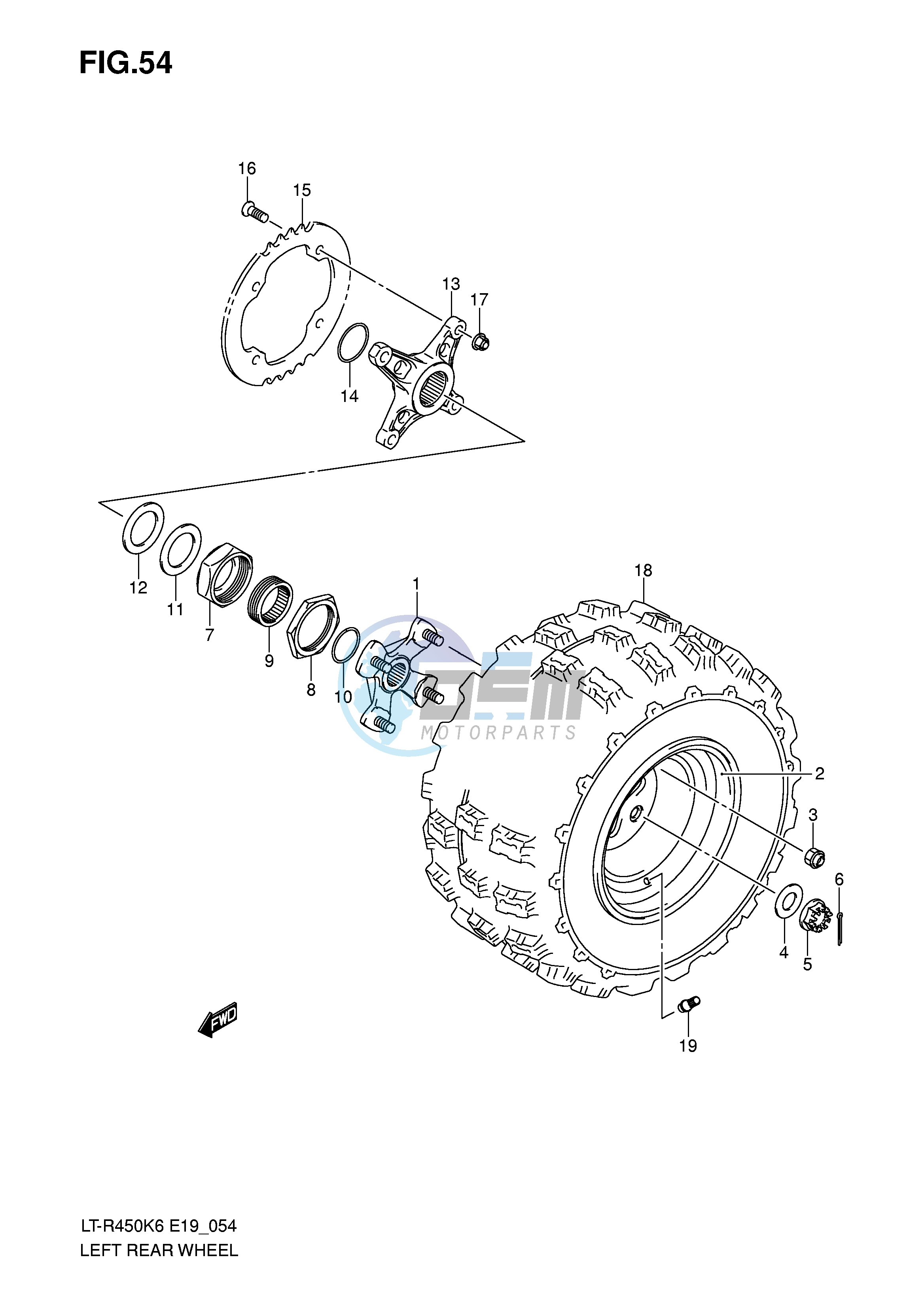 LEFT REAR WHEEL (MODEL K6 K7)