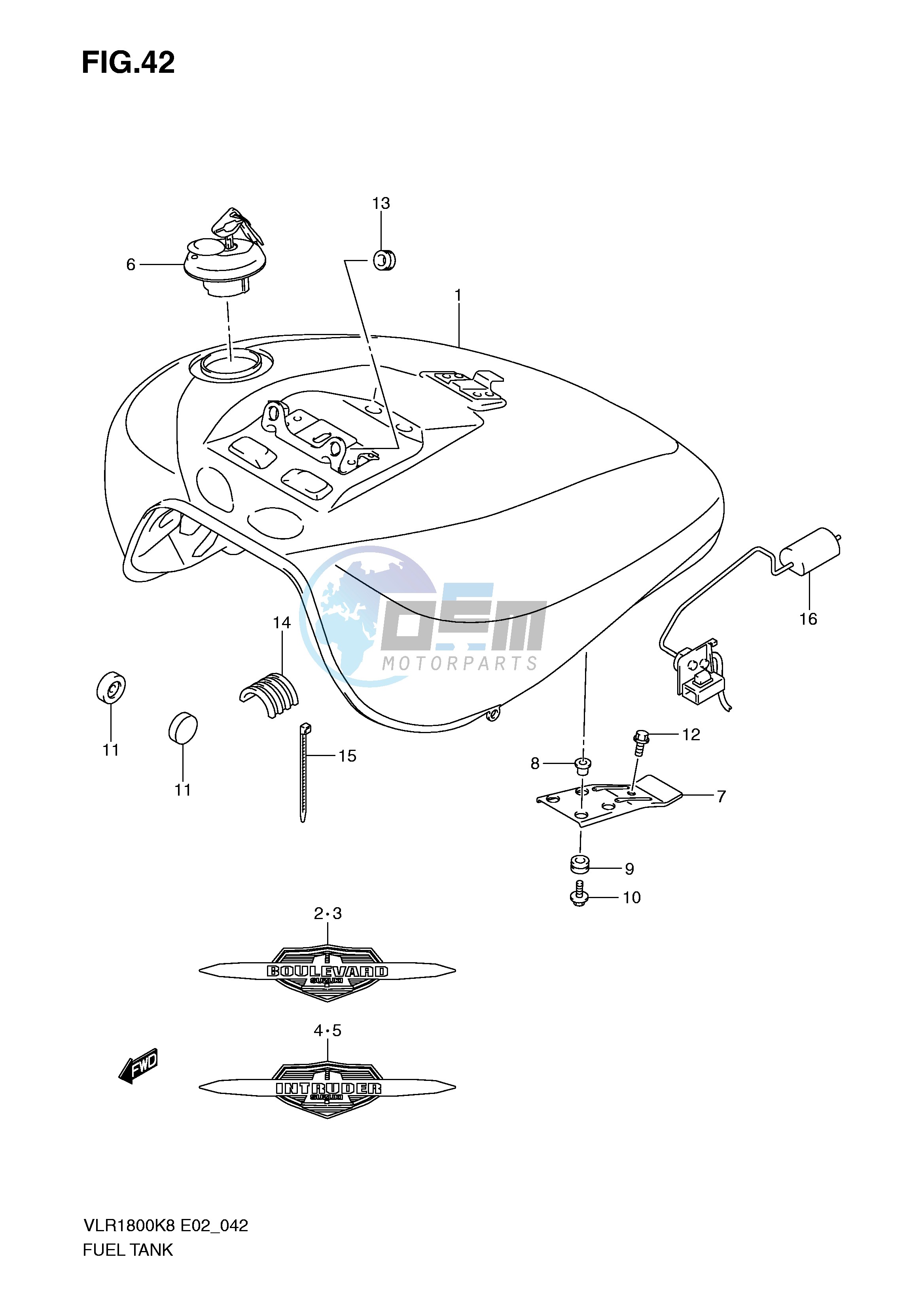 FUEL TANK (VLR1800K8 UFK8 K9 UFK9)