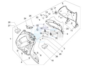 Beverly 400 ie Tourer e3 drawing Front glove-box - Knee-guard panel