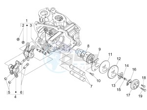 Beverly 250 Tourer (USA) USA drawing Camshaft - Rocking levers support unit