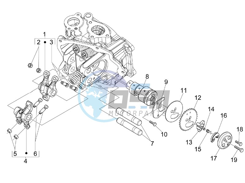 Camshaft - Rocking levers support unit