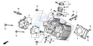 VT125C drawing CYLINDER HEAD (FRONT)