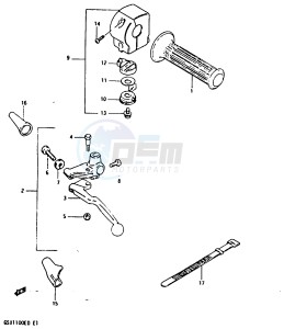 GSX1100 (Z-D) drawing LEFT HANDLE SWITCH (MODEL Z)