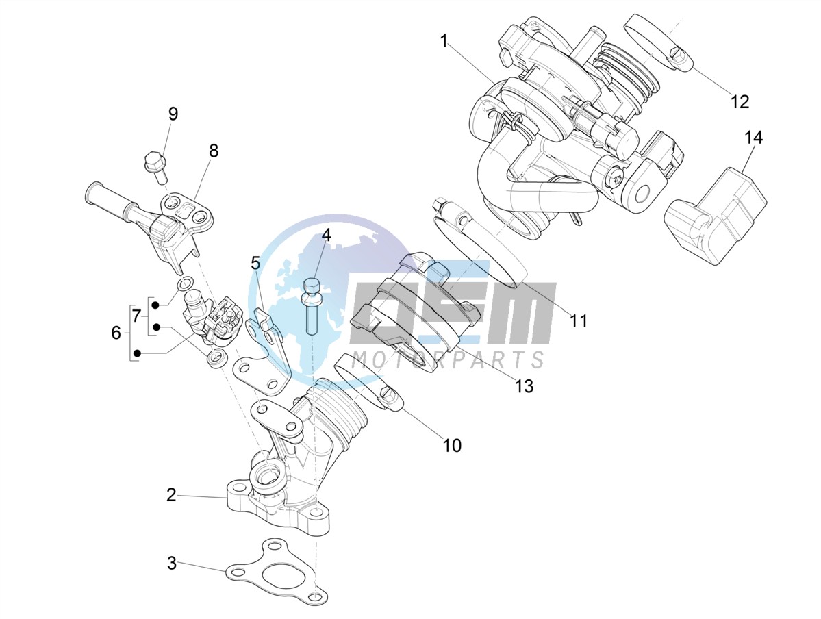 Throttle body - Injector - Induction joint