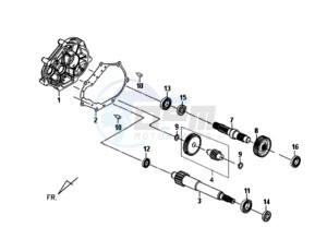 FIDDLE II 50 drawing CRANKCASE - DRIVE SHAFT