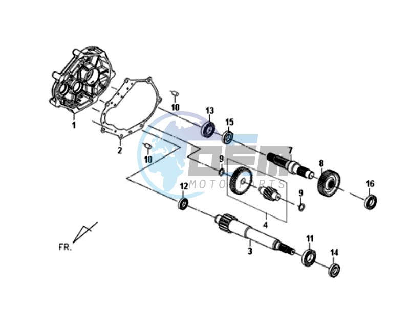 CRANKCASE - DRIVE SHAFT