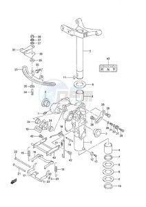 DF 25 V-Twin drawing Swivel Bracket Non-Remote Control