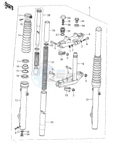 KL 250 A [KLR250] (A3-A4) [KLR250] drawing FRONT FORK -- 80-81 KL250-A3_A4- -