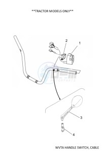 YFM700FWAD GRIZZLY 700 EPS (BLTH) drawing WVTA HANDLE SWITCH, CABLE