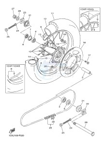 WR450F (1DXJ 1DXF 1DXH 1DXG) drawing REAR WHEEL