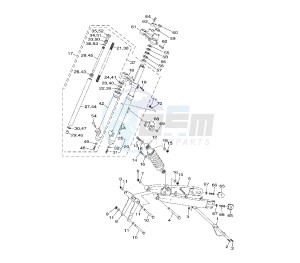 XT X BRA 125 drawing FRONT AND REAR SUSPENSION