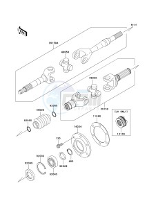 KAF 620 K [MULE 3010 TRANS4X4 HARDWOODS GREEN HD] (K1) K1 drawing DRIVE SHAFT-REAR