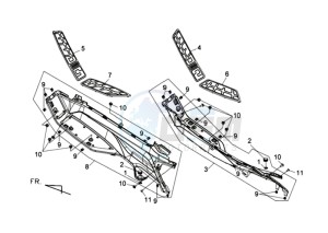 MAXSYM 400 EFI ABS drawing FOOTREST / FRAME COWLING