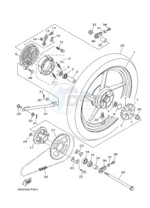 YBR125ESD (51P3) drawing REAR WHEEL