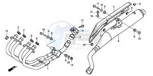 CB600F2 CB600S drawing EXHAUST MUFFLER