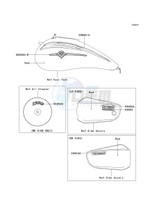 VN 1500 P [VULCAN 1500 MEAN STREAK] (P1-P2) [VULCAN 1500 MEAN STREAK] drawing DECALS-- RED- --- VN1500-P2- -